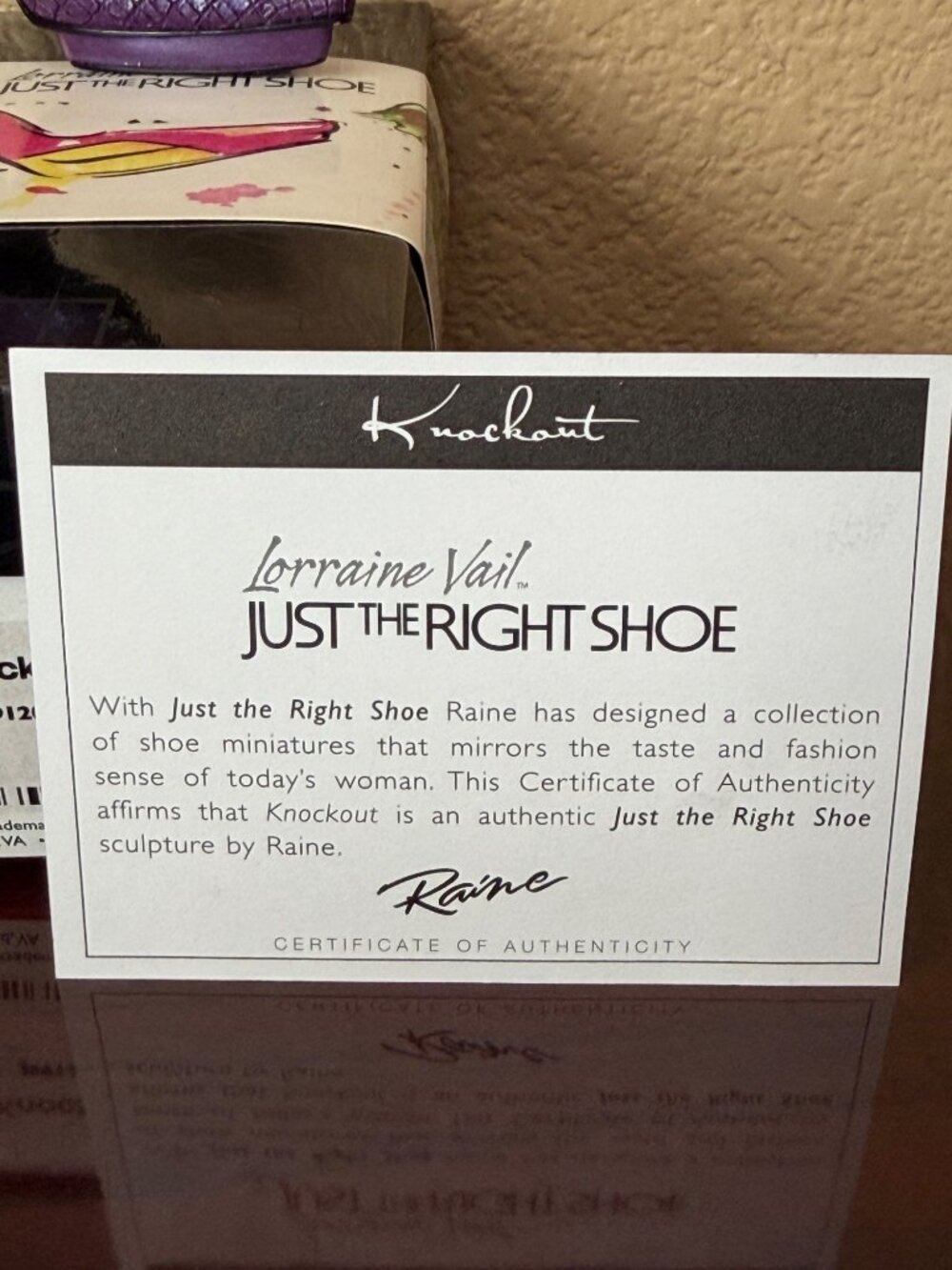 2010 Lorraine Vail Just the Right Shoe "Knockout" Mini Shoe Fig Purple NEW - Picture 3 of 10